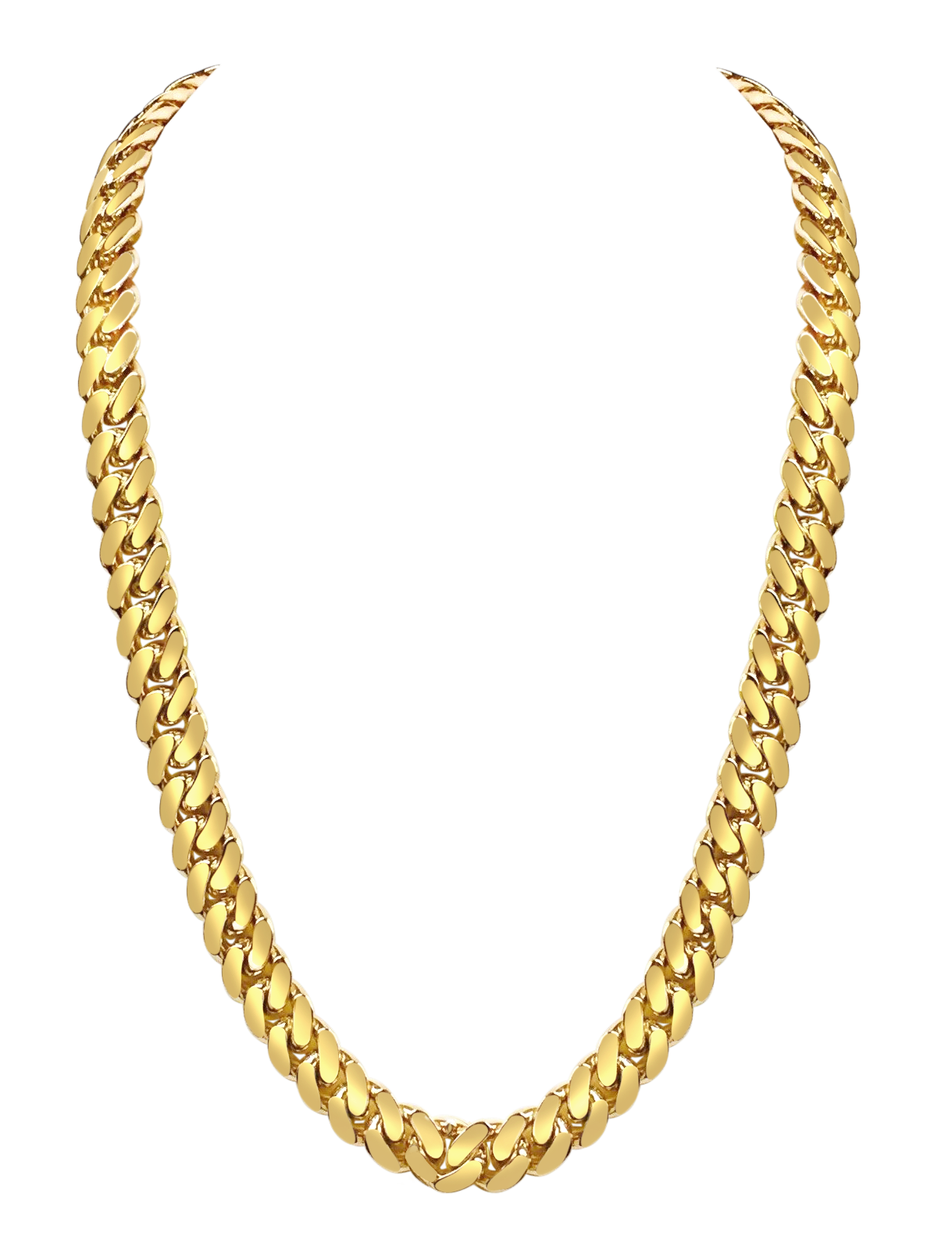 Handmade Solid Gold Miami Cuban Necklace , 13mm
