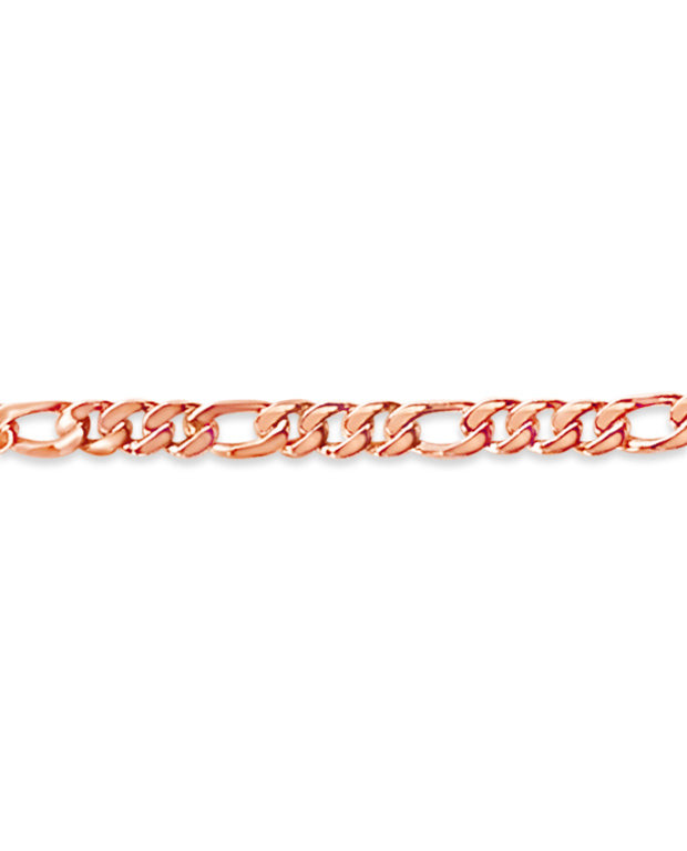 Handmade Solid Gold Figaro Bracelet , 7mm