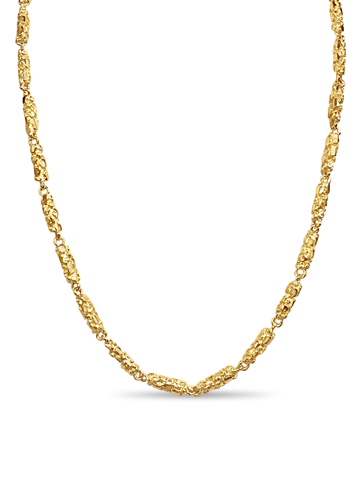 Handmade Solid Gold Nugget Necklace , 5mm