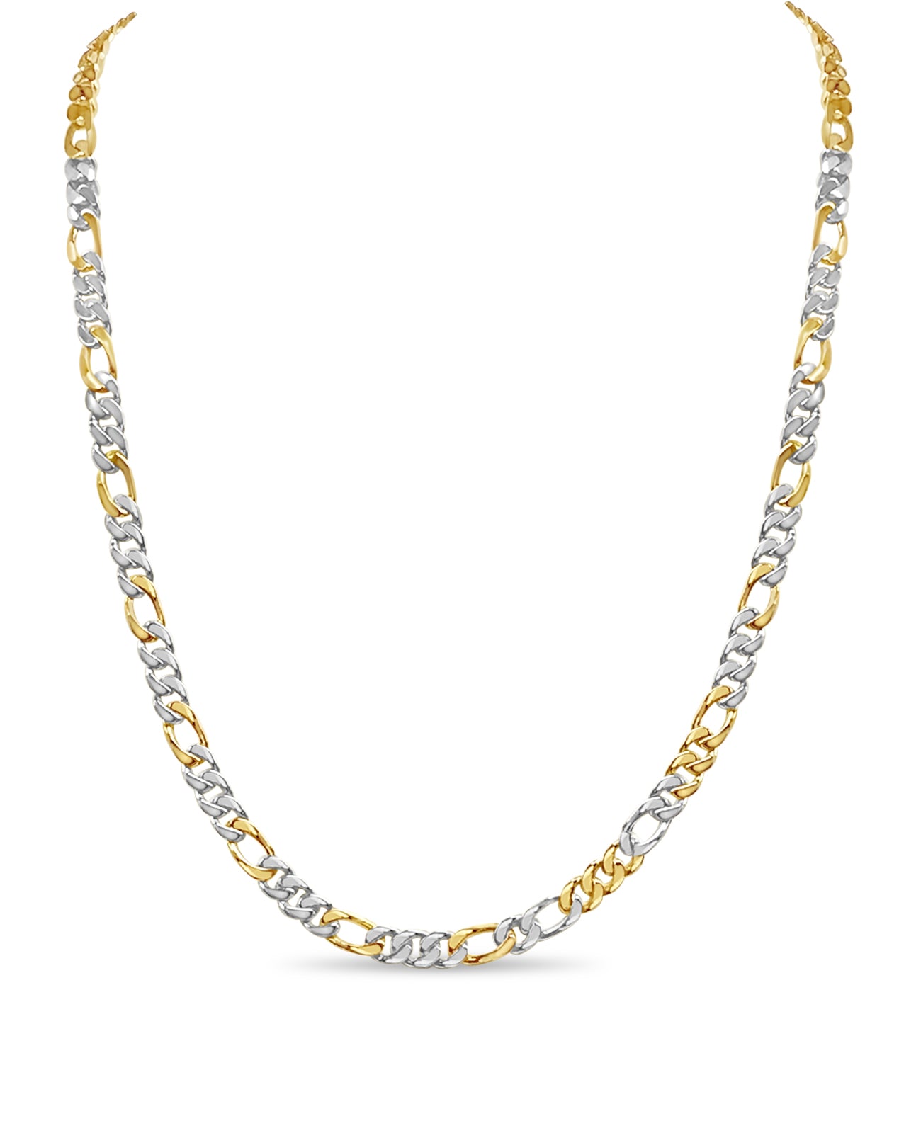 Handmade Solid Gold Figaro Necklace , 7mm