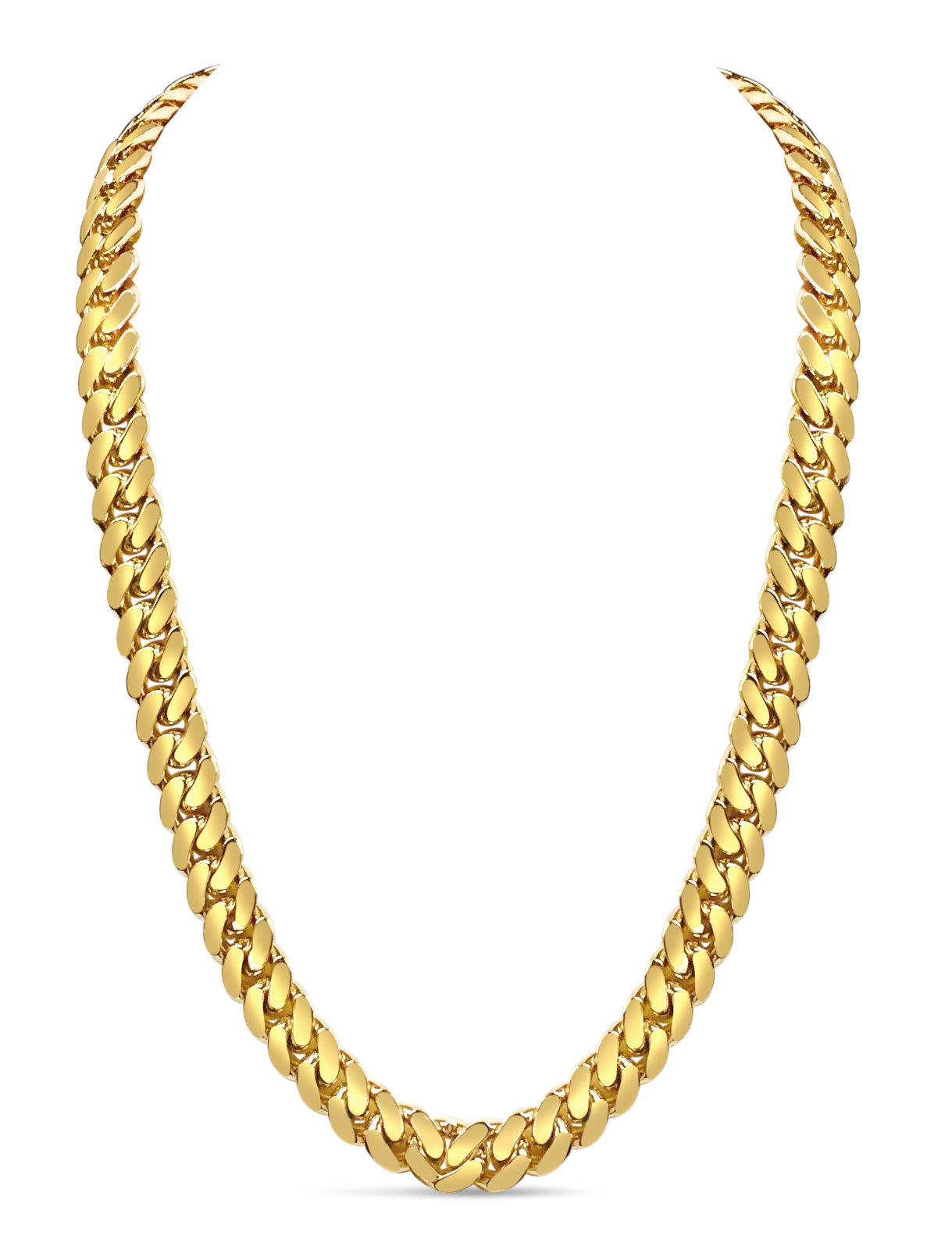 Handmade Solid Gold Miami Cuban Necklace , 13mm