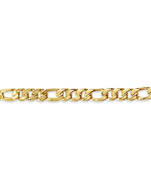 Handmade Solid Gold Figaro Bracelet , 7mm