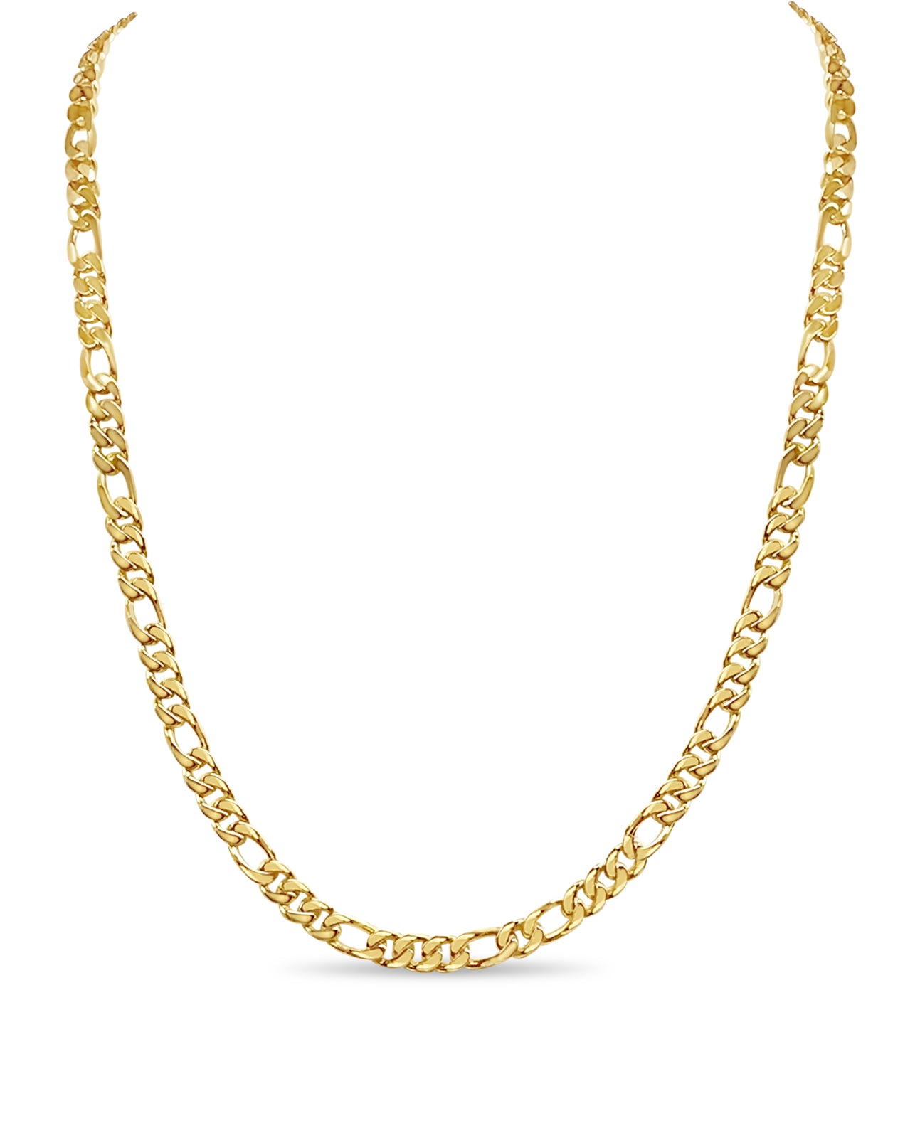 Handmade Solid Gold Figaro Necklace , 7mm