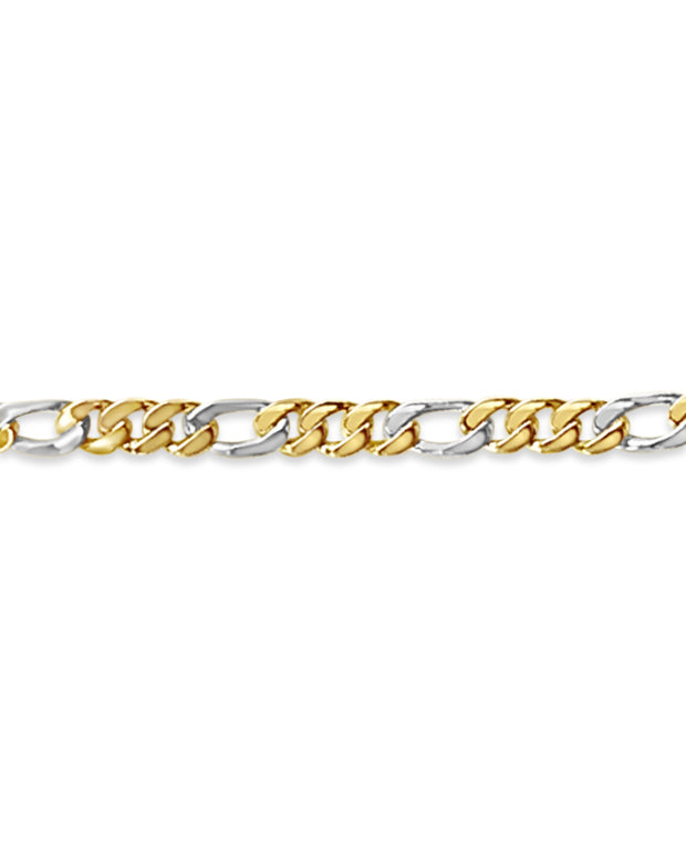 Handmade Solid Gold Figaro Bracelet , 7mm