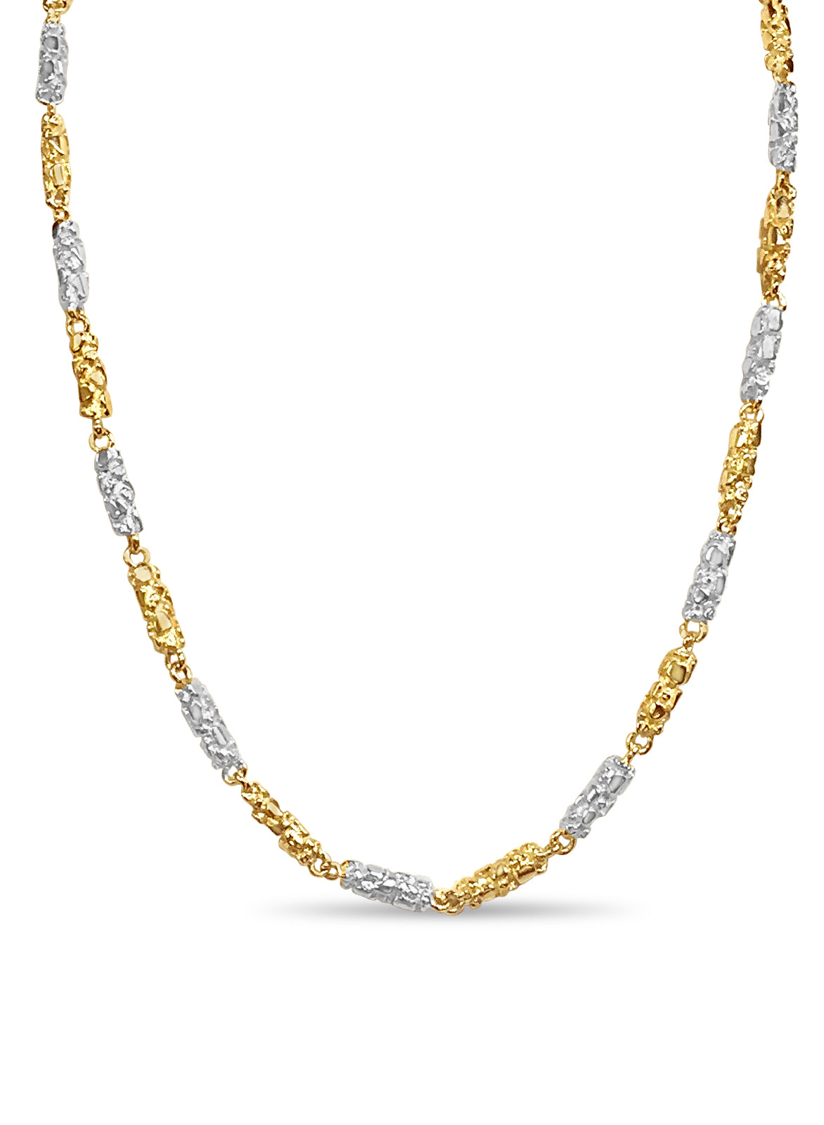 Handmade Solid Gold Nugget Necklace , 5mm
