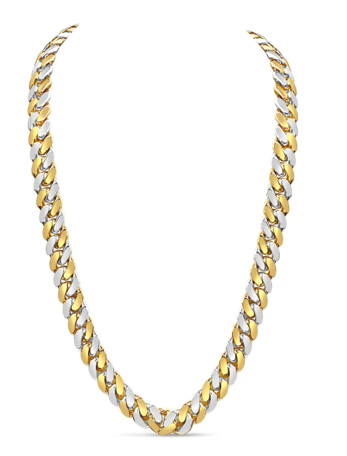 Handmade Solid Gold Miami Cuban Necklace , 13mm