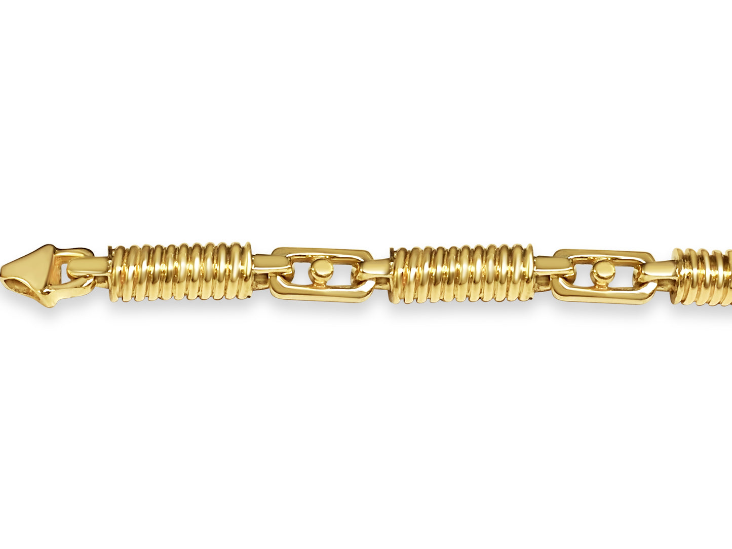 Handmade Solid Gold Spiral Tube Bracelet , 8mm