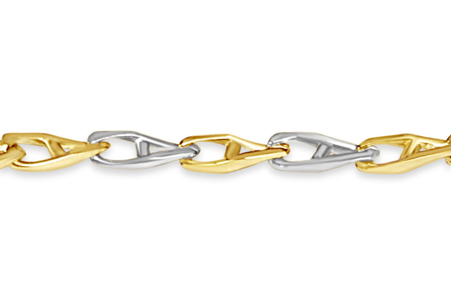 Handmade Solid Gold Anchor Mariner Necklace , 4mm