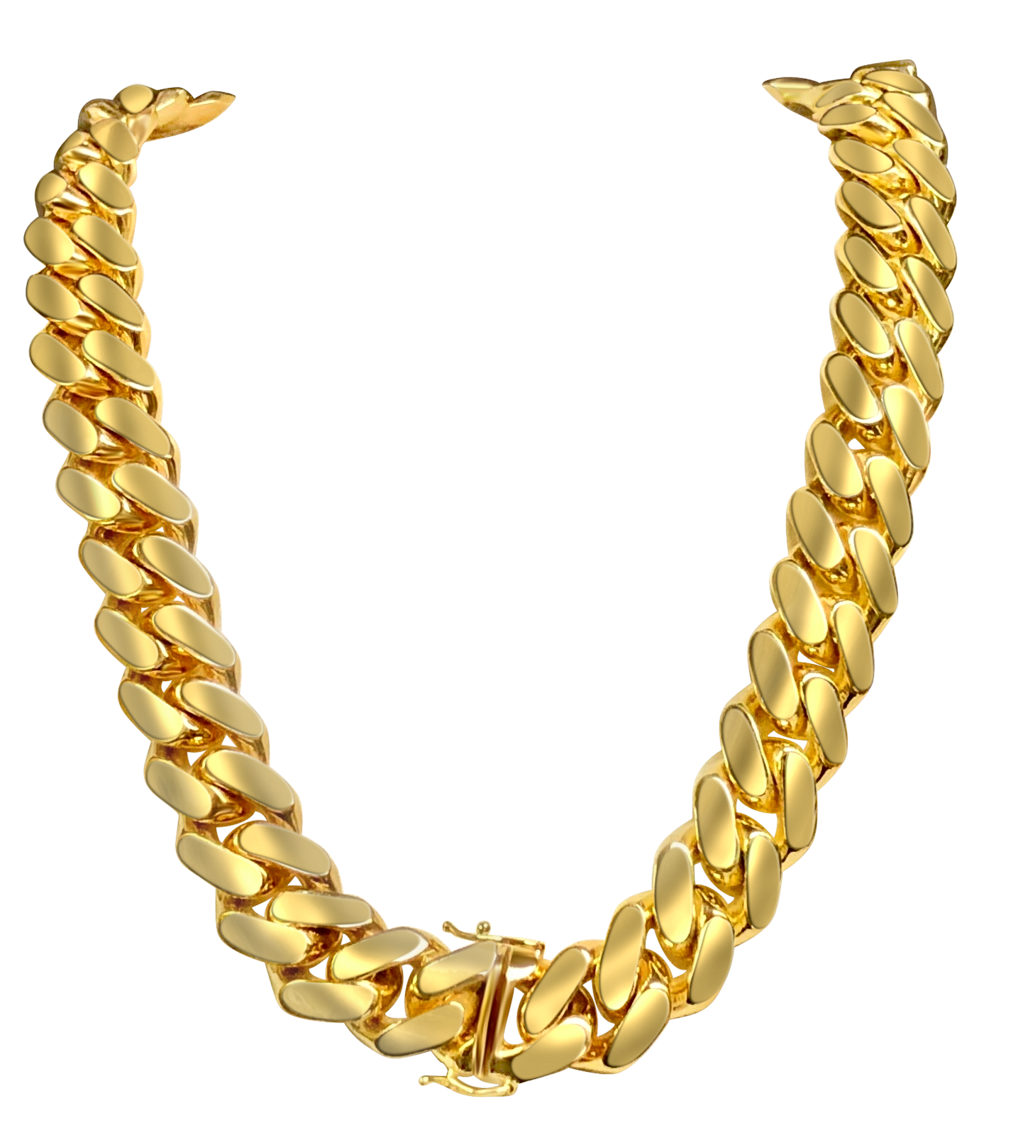 Handmade Solid Gold Miami Cuban Necklace , 18mm