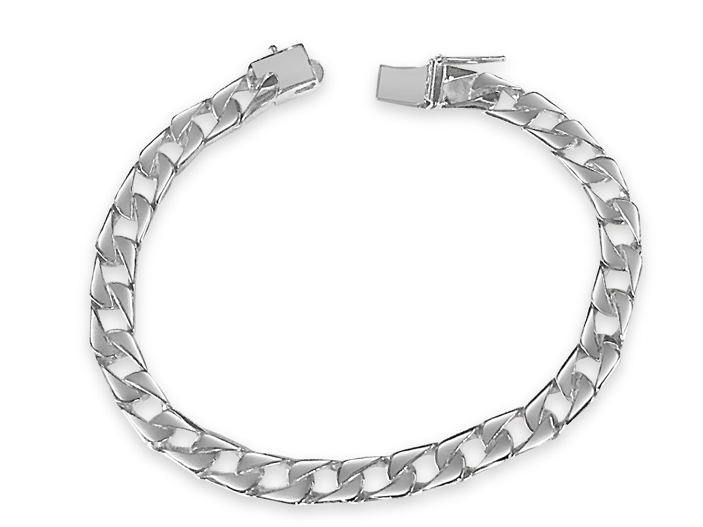 Handmade Solid Gold Curb Bracelet , 7mm