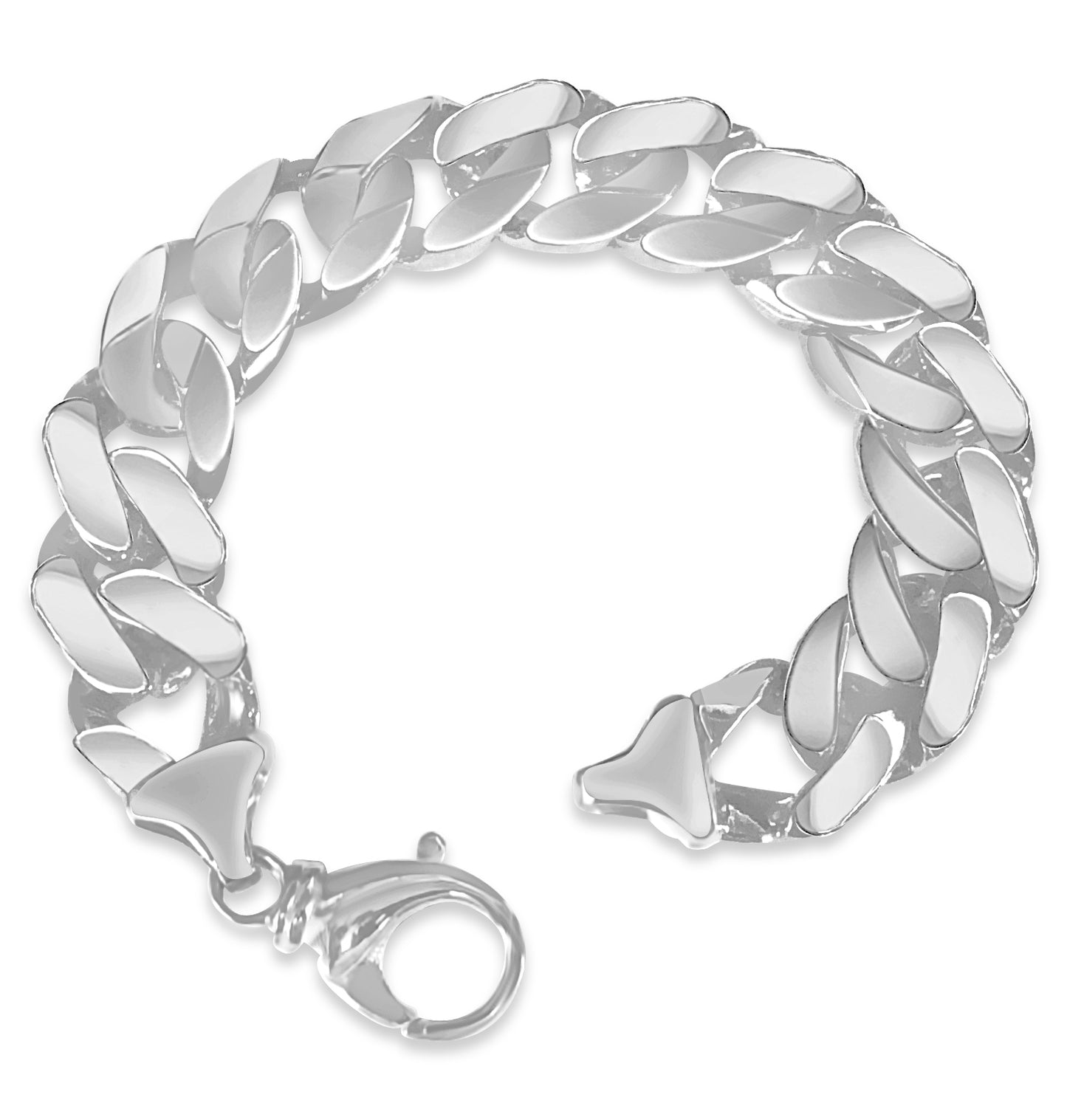 Handmade Solid Gold Curb Bracelet , 16mm