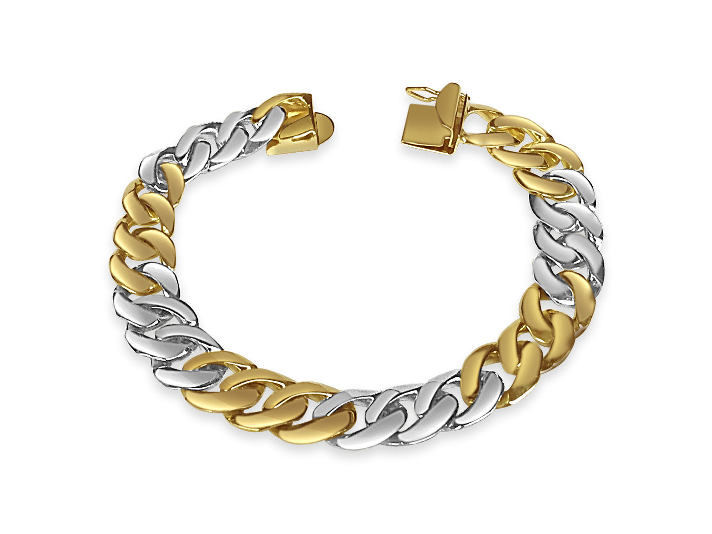 Handmade Solid Gold Curb Bracelet , 10mm