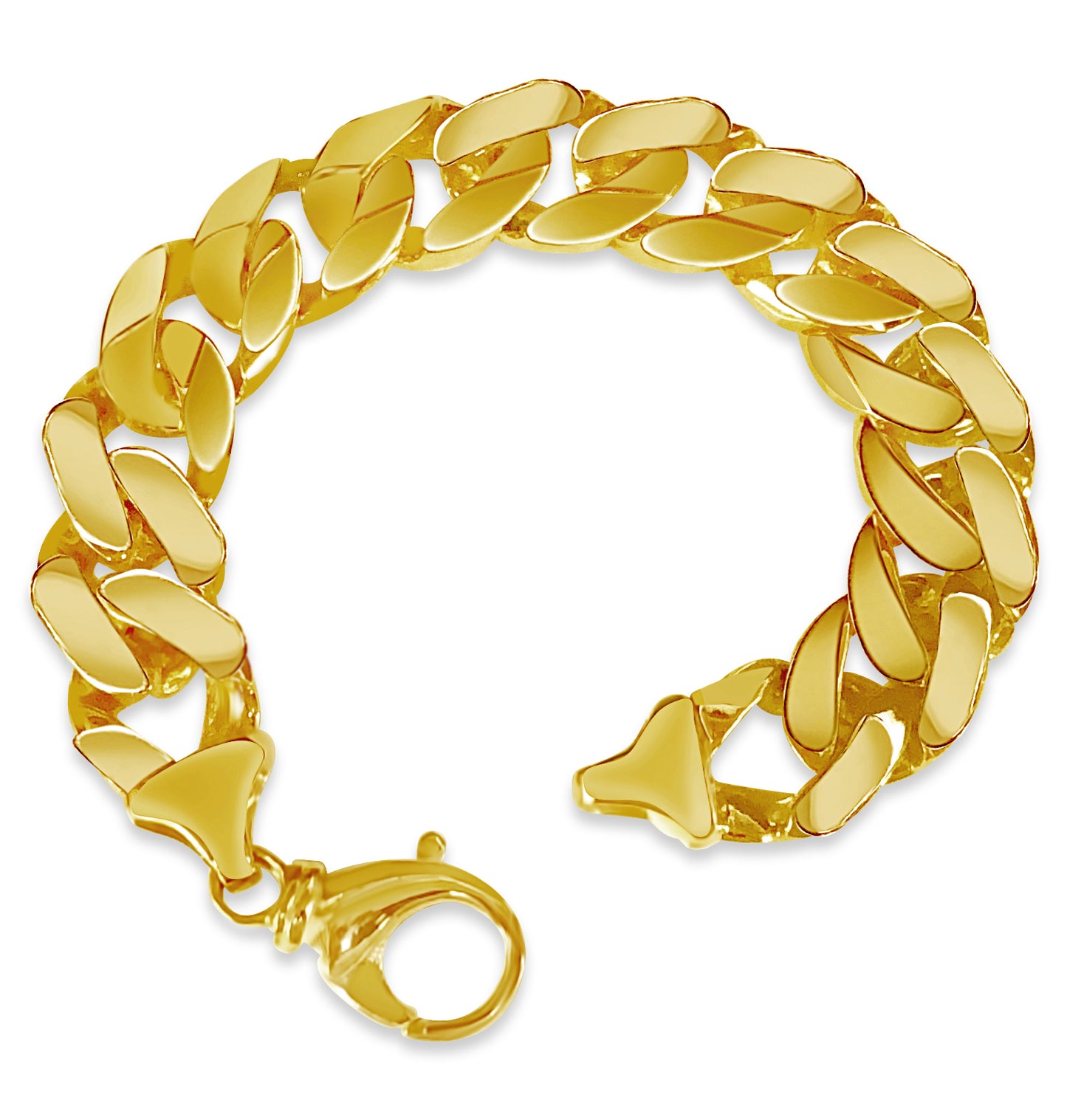 Handmade Solid Gold Curb Bracelet , 16mm
