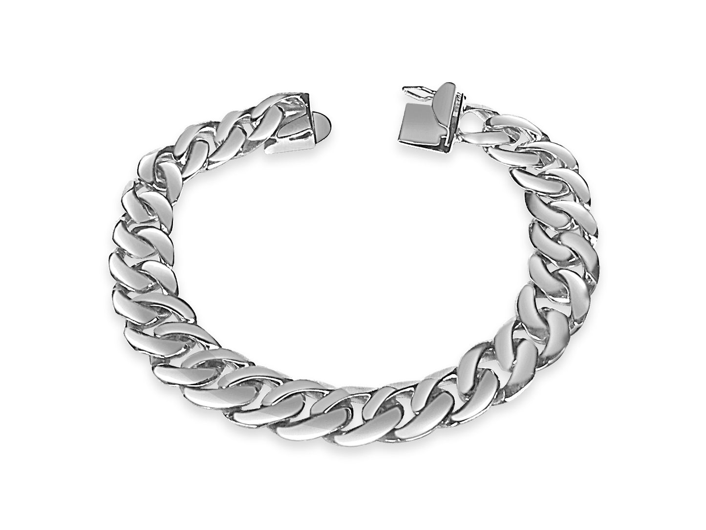 Handmade Solid Gold Curb Bracelet , 10mm