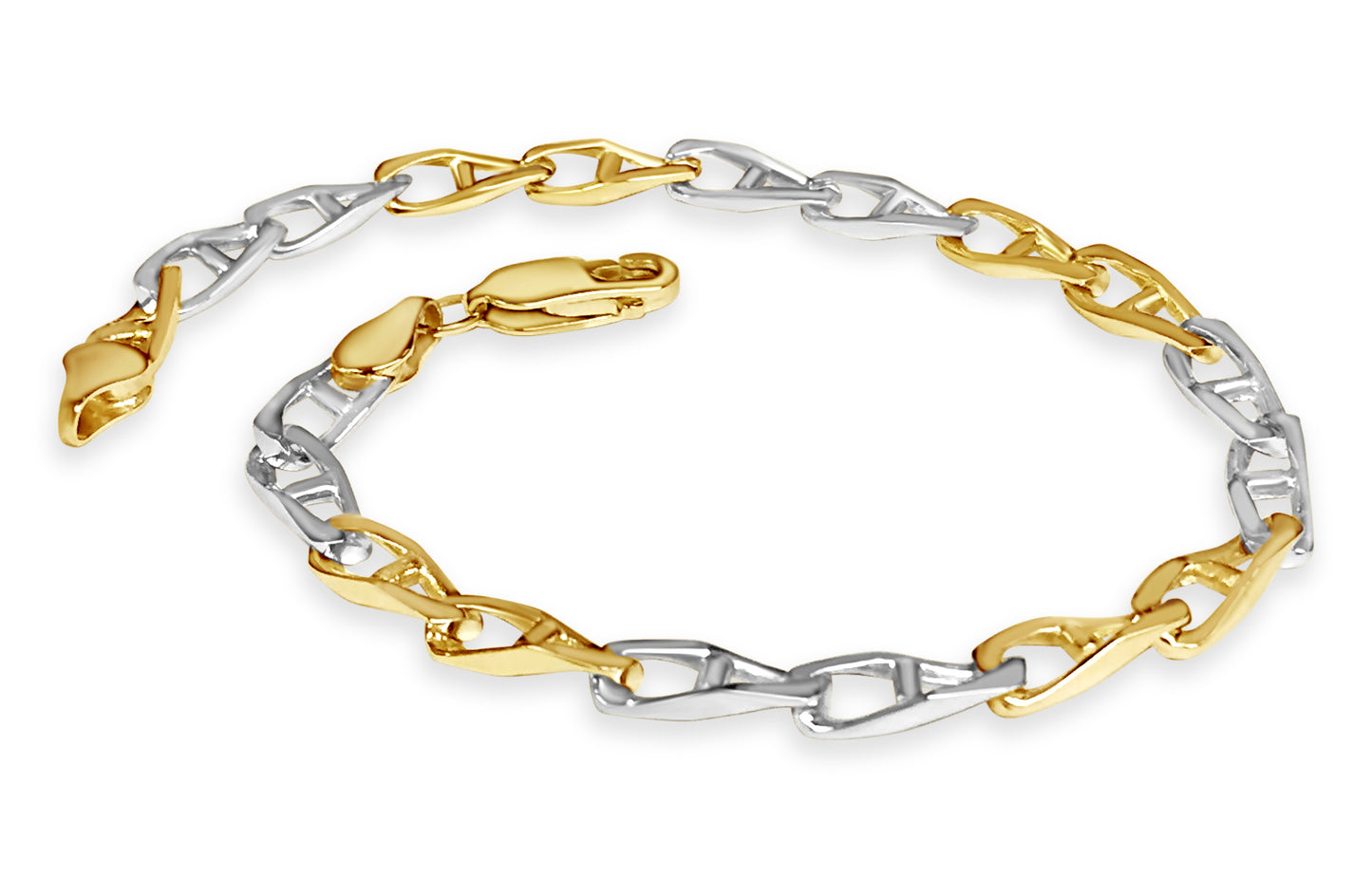 Handmade Solid Gold Anchor Mariner Bracelet , 4mm