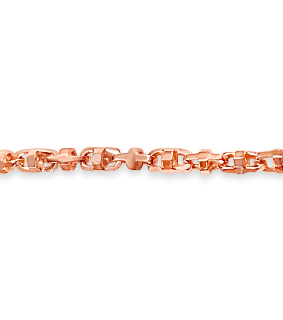 Handmade Solid Gold Fancy Rolo Bracelet , 6mm