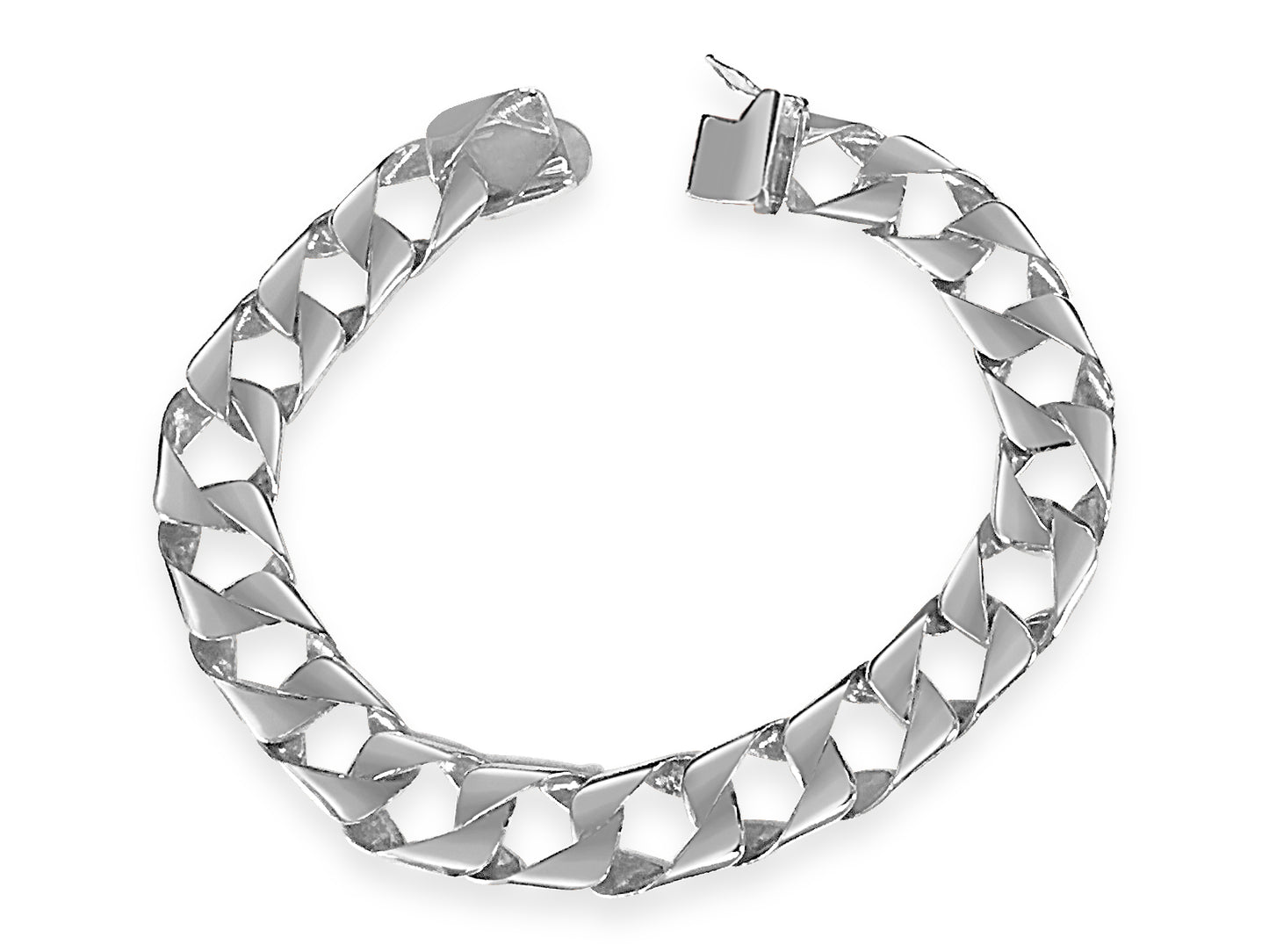 Handmade Solid Gold Curb Bracelet , 11mm