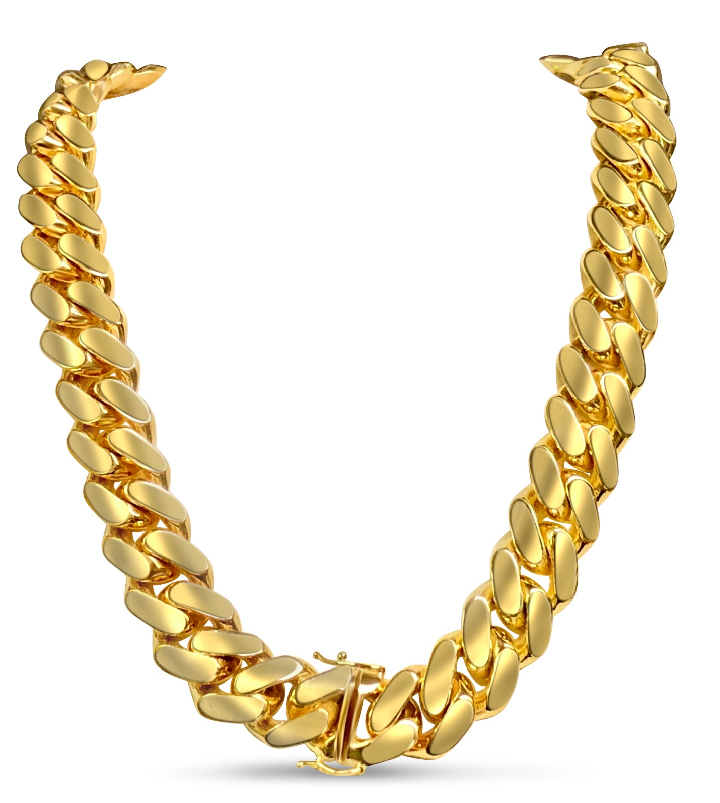 Handmade Solid Gold Miami Cuban Necklace , 18mm