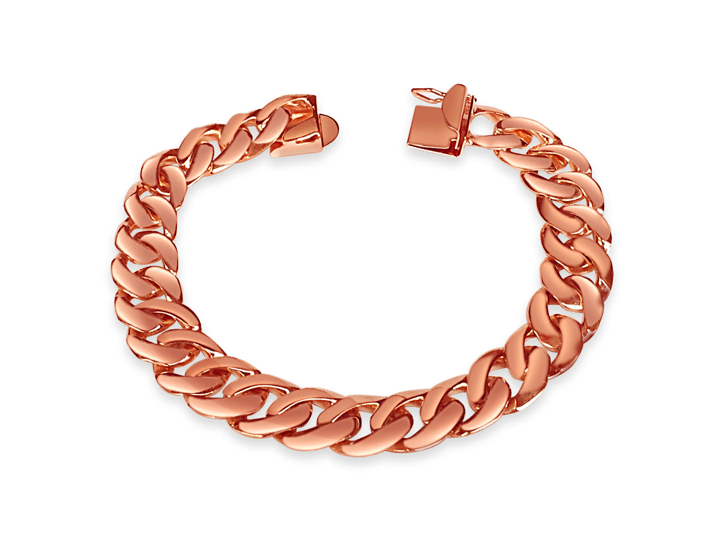 Handmade Solid Gold Curb Bracelet , 10mm