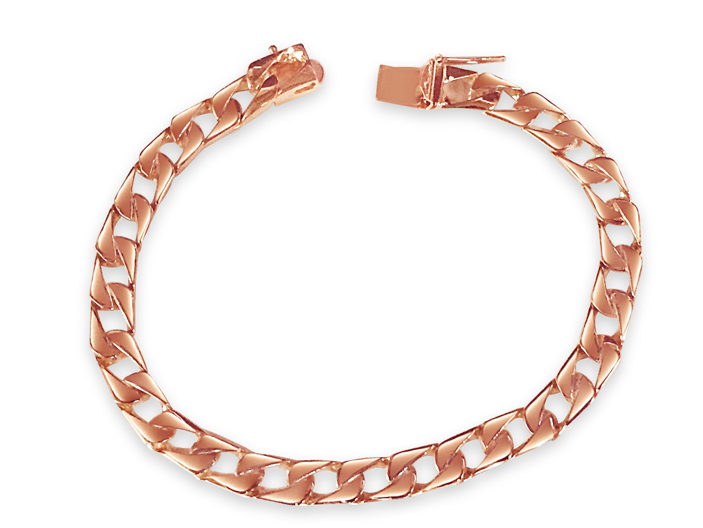 Handmade Solid Gold Curb Bracelet , 7mm