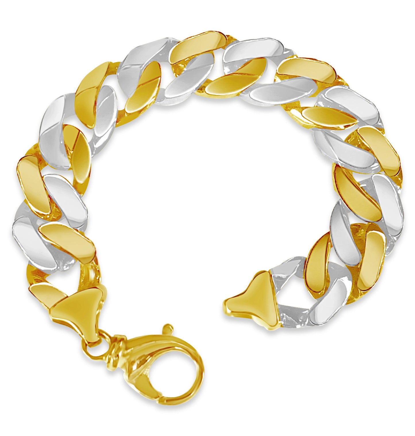 Handmade Solid Gold Curb Bracelet , 16mm