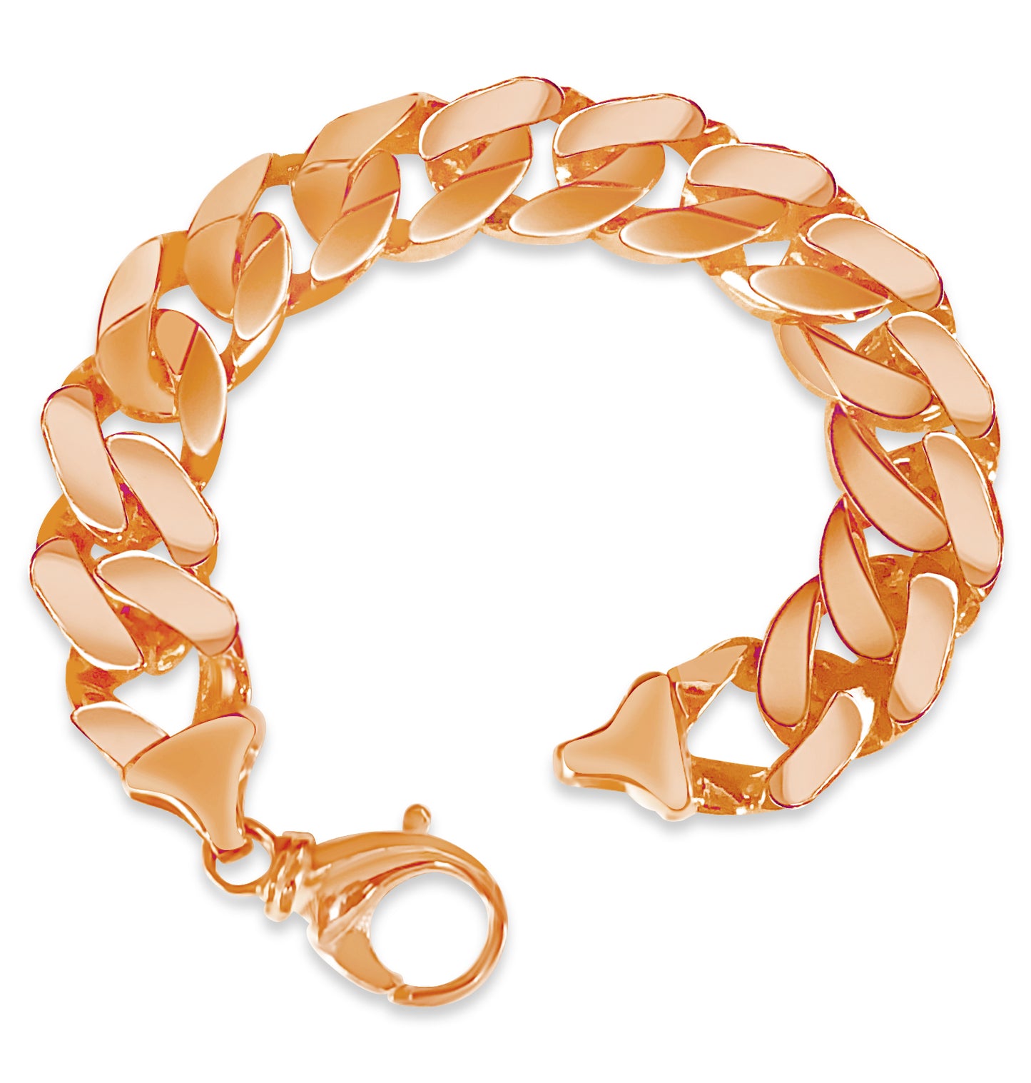 Handmade Solid Gold Curb Bracelet , 16mm