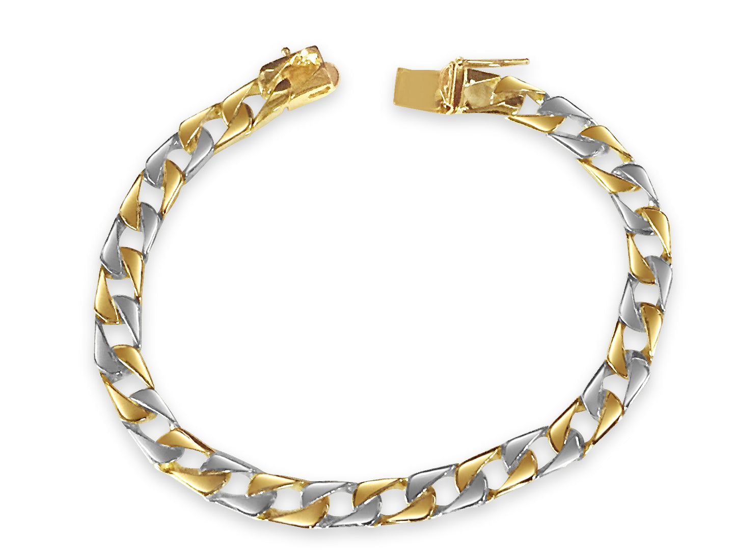 Handmade Solid Gold Curb Bracelet , 7mm