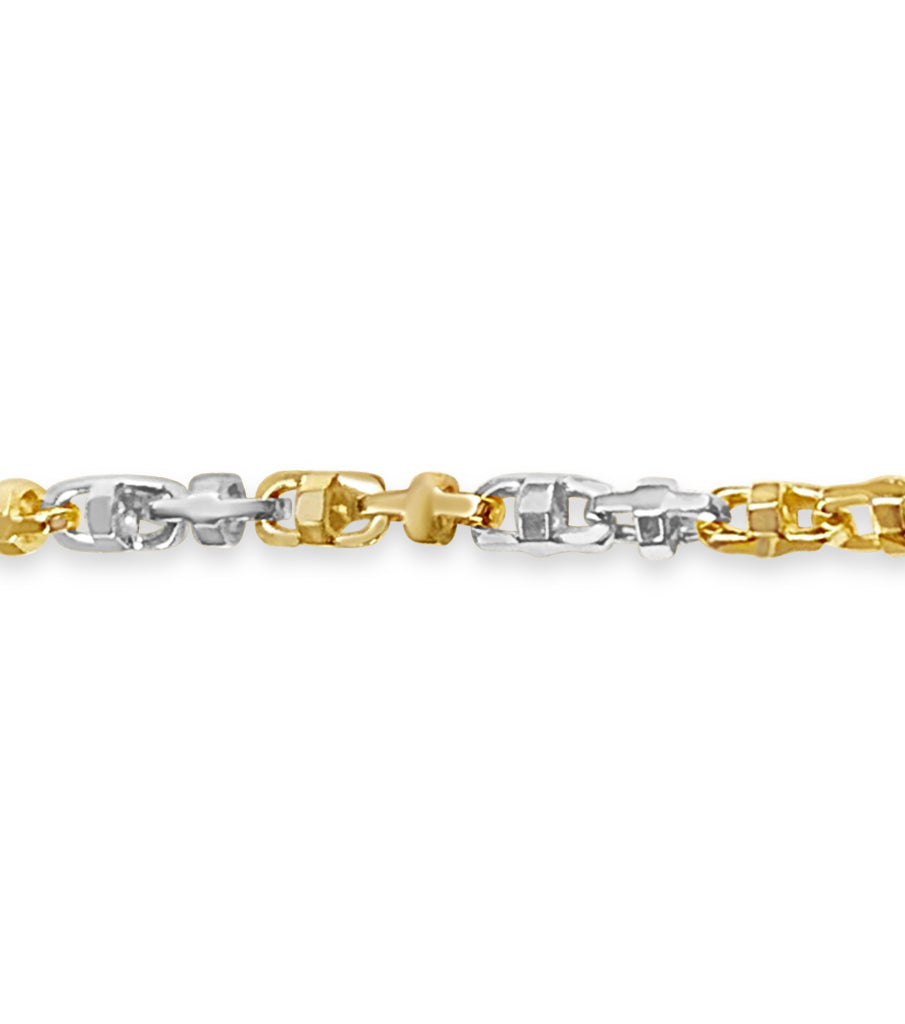 Handmade Solid Gold Fancy Rolo Bracelet , 6mm