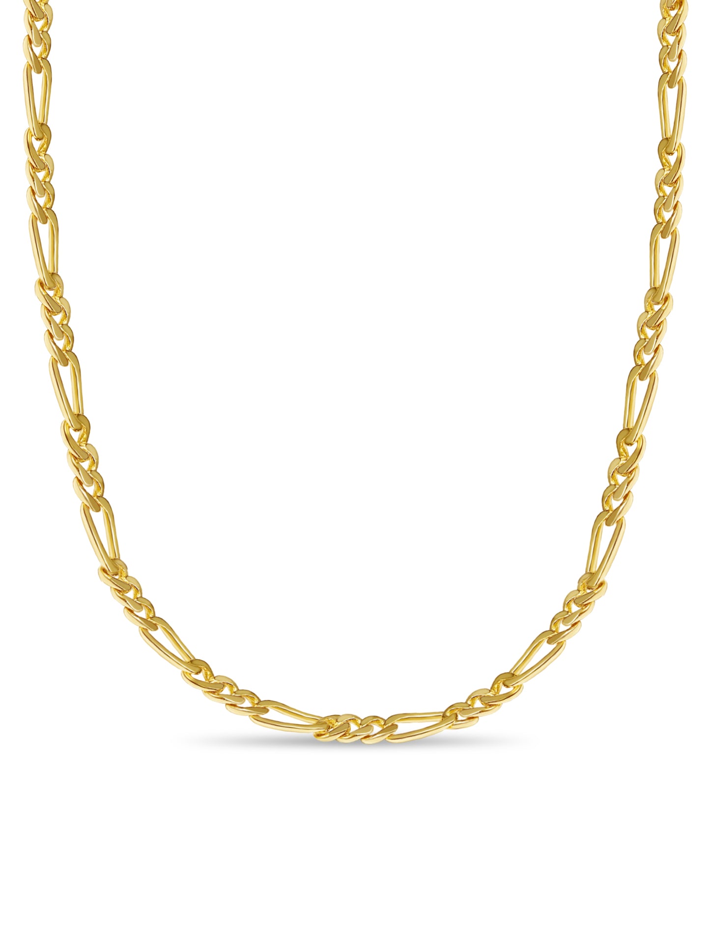 Handmade Solid Gold Figaro Necklace , 7mm