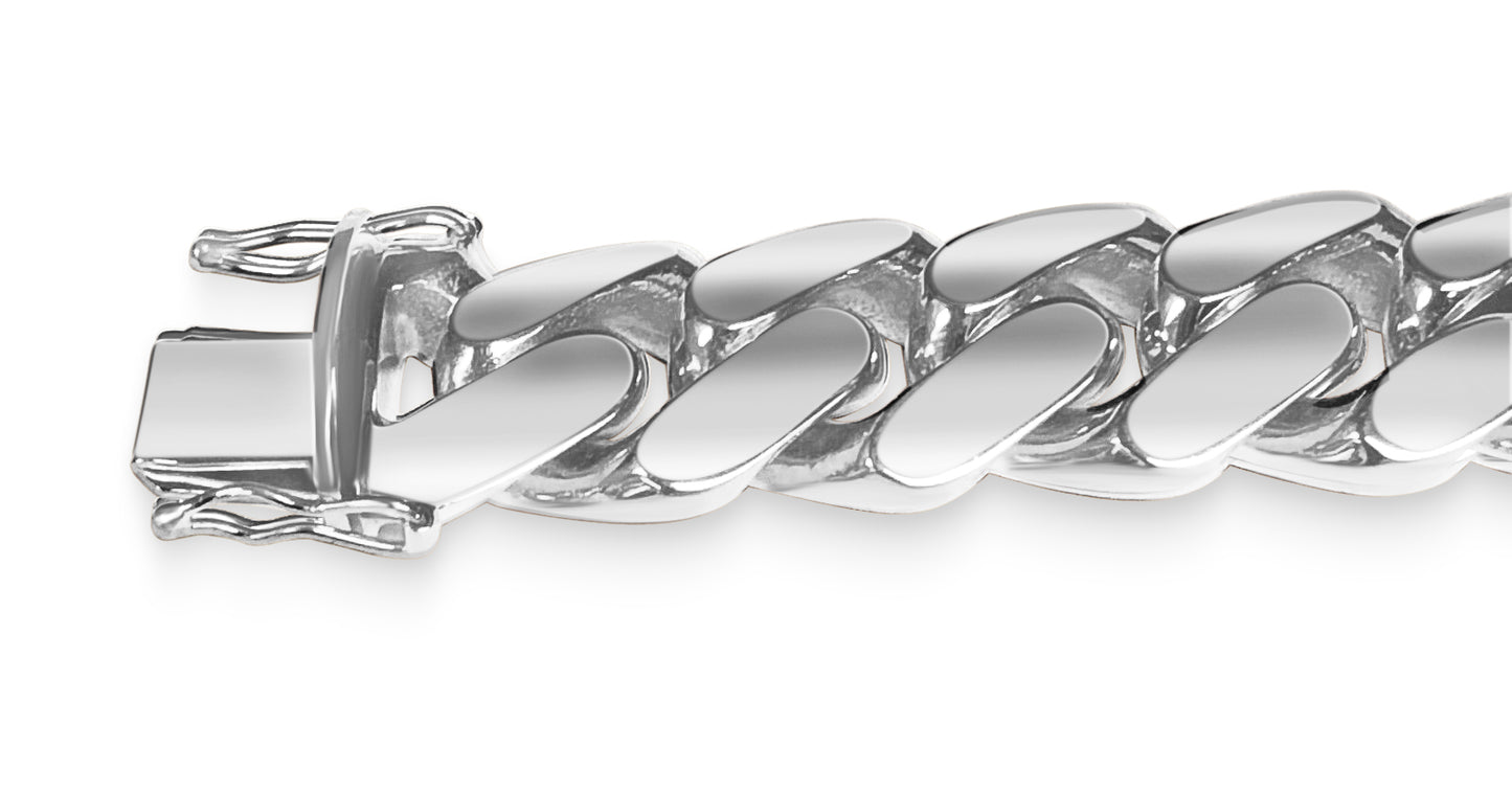 Handmade Solid Gold Miami Cuban Bracelet , 18mm