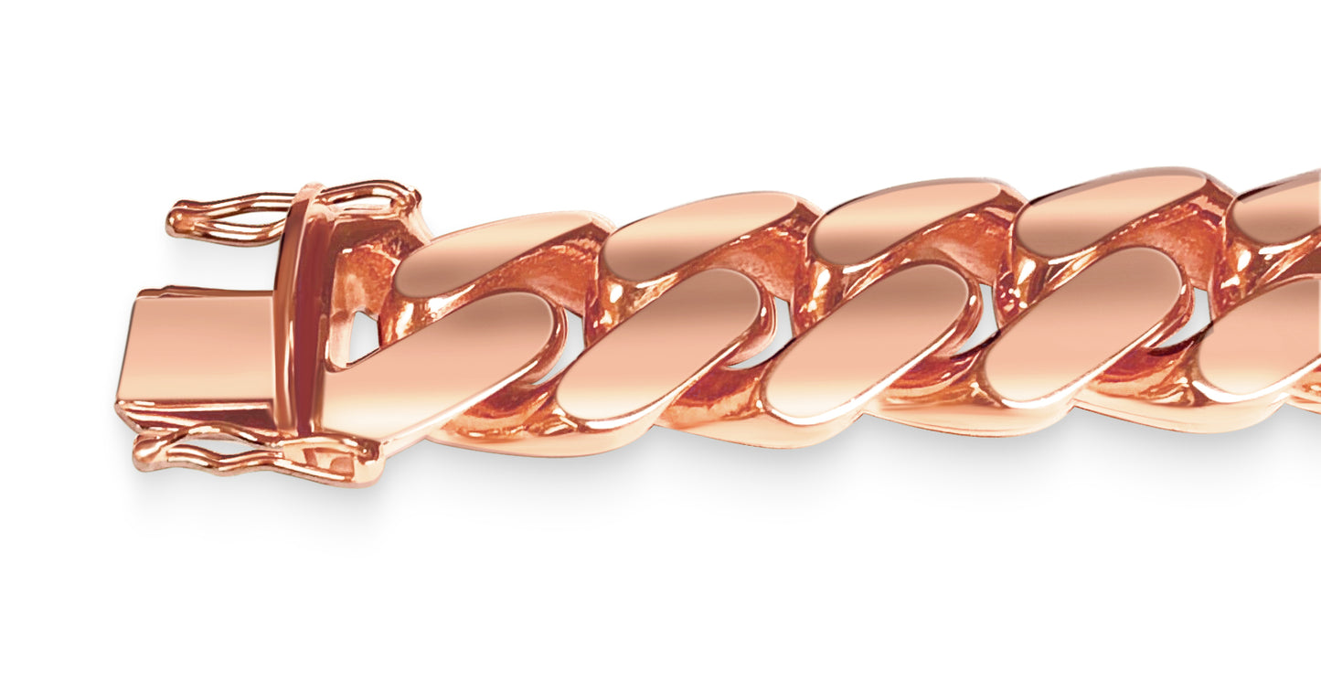 Handmade Solid Gold Miami Cuban Bracelet , 18mm