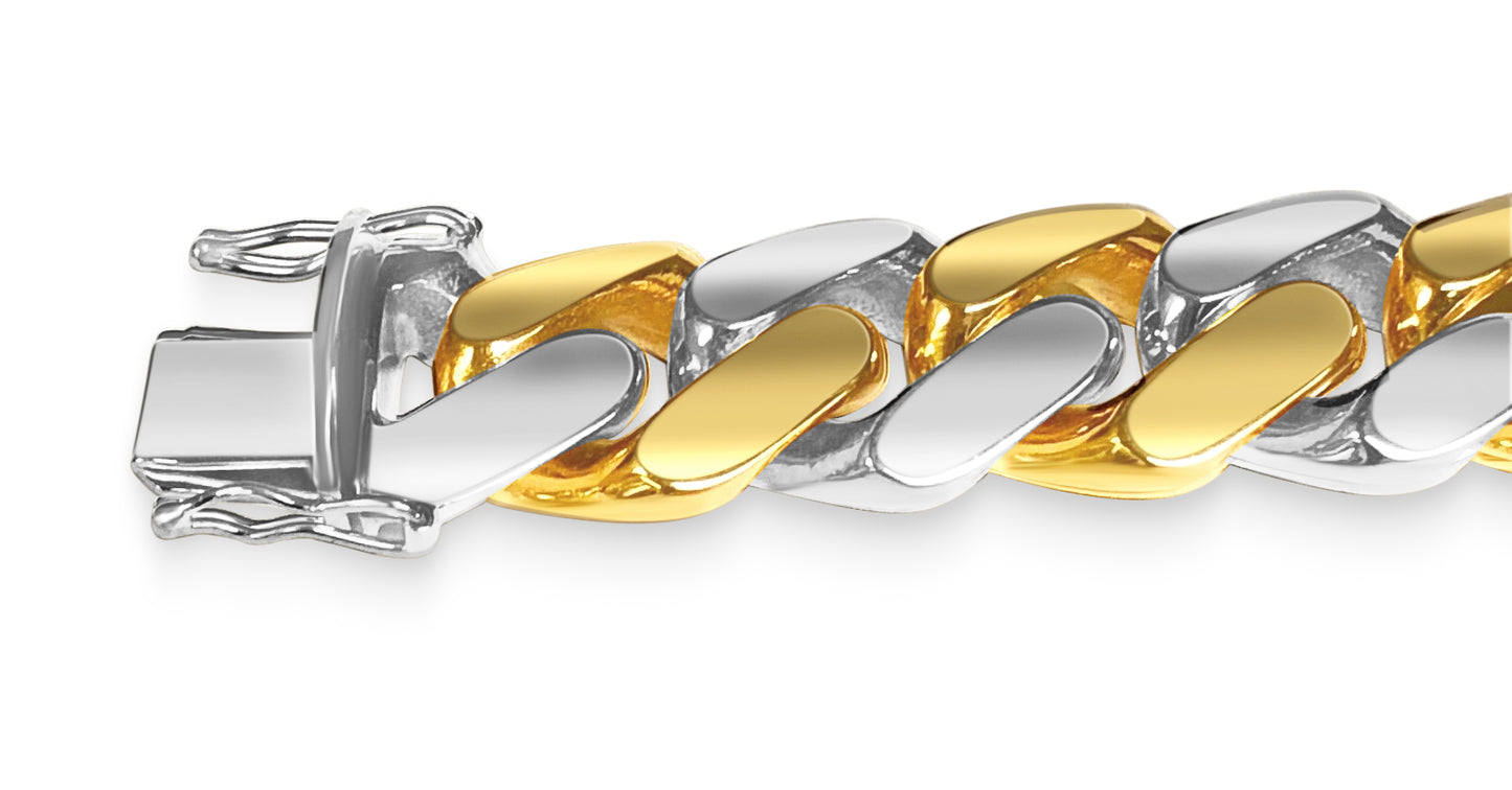 Handmade Solid Gold Miami Cuban Necklace , 18mm