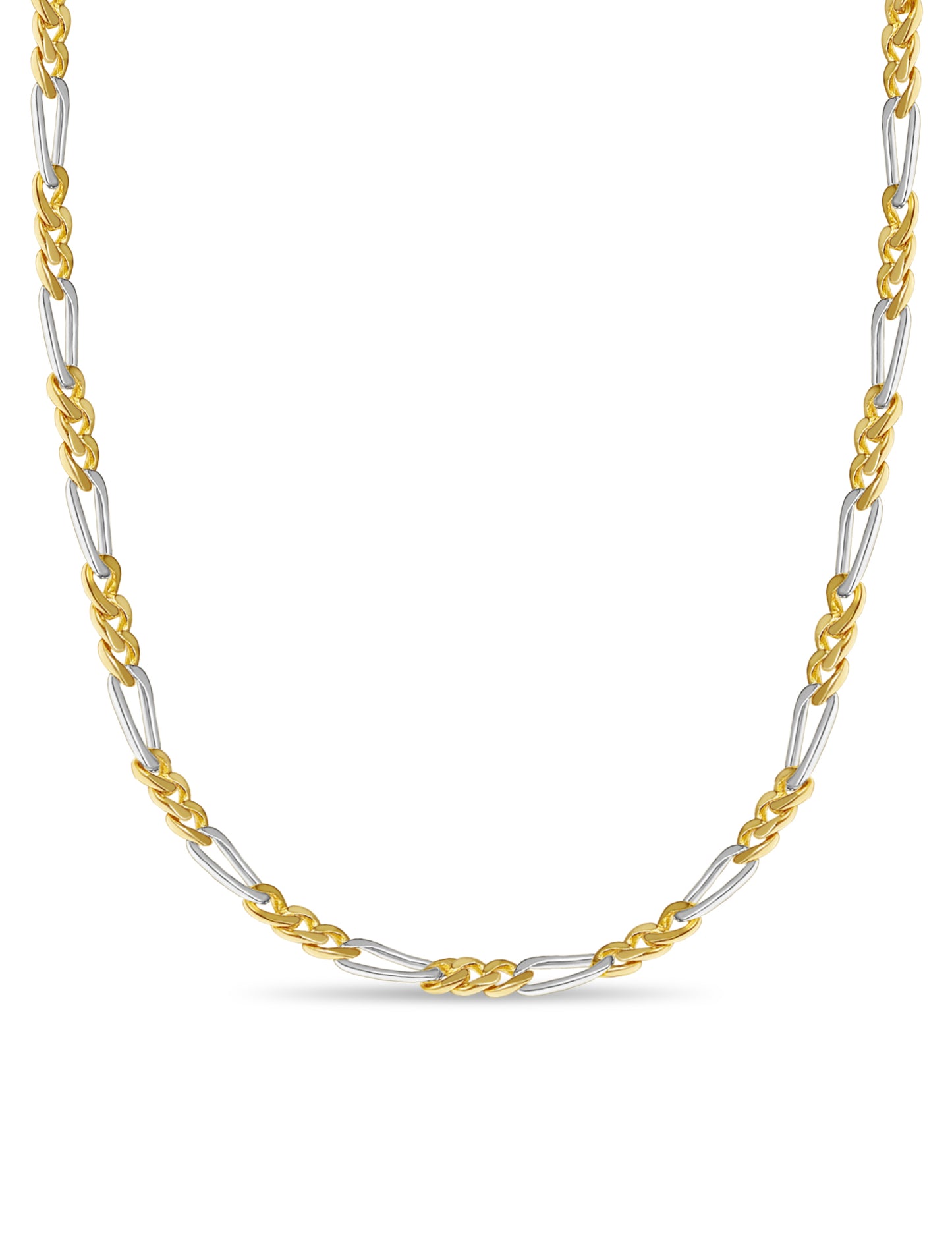 Handmade Solid Gold Figaro Necklace , 7mm