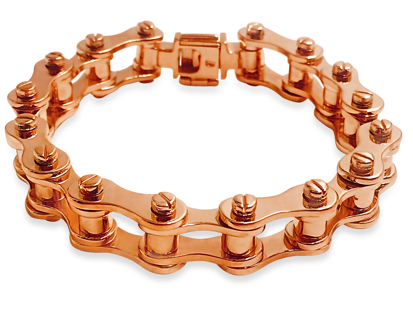 Handmade Solid Gold Motorcycle/Bike Chain Bracelet , 14mm