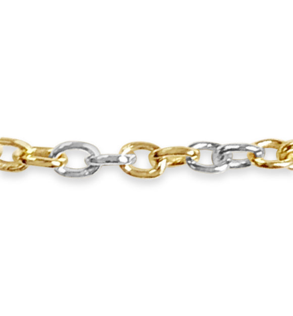 Handmade Solid Gold Fancy Rolo Necklace , 6mm