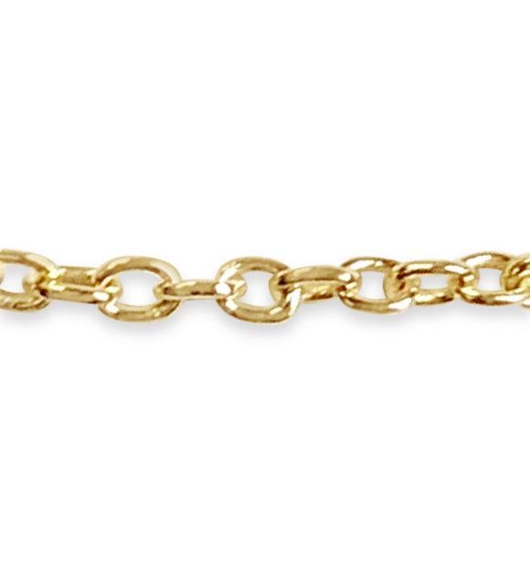 Handmade Solid Gold Fancy Rolo Necklace , 6mm