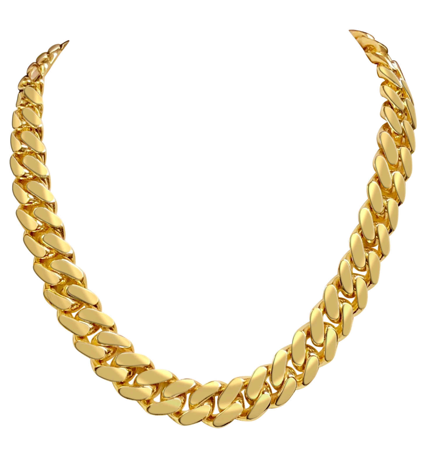 Handmade Solid Gold Miami Cuban Necklace , 16mm
