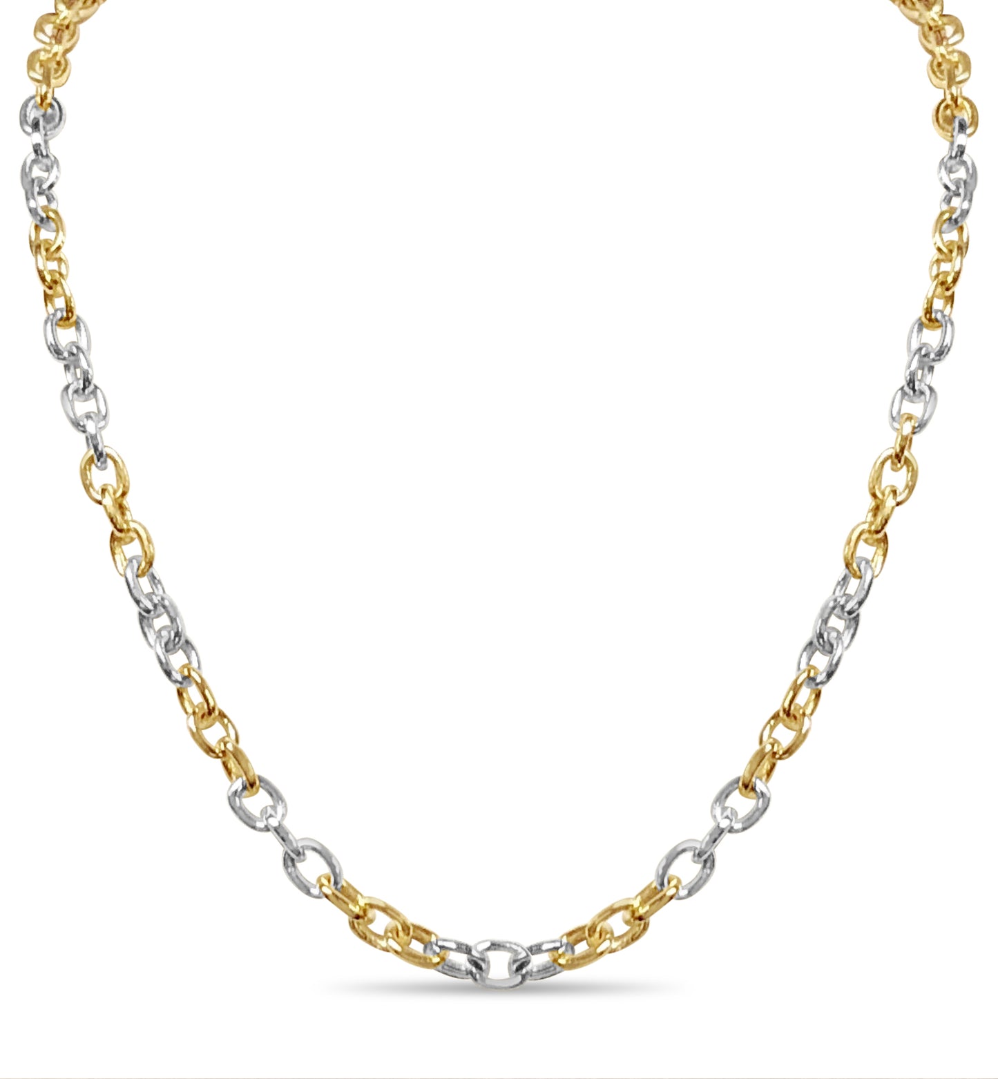 Handmade Solid Gold Fancy Rolo Necklace , 6mm