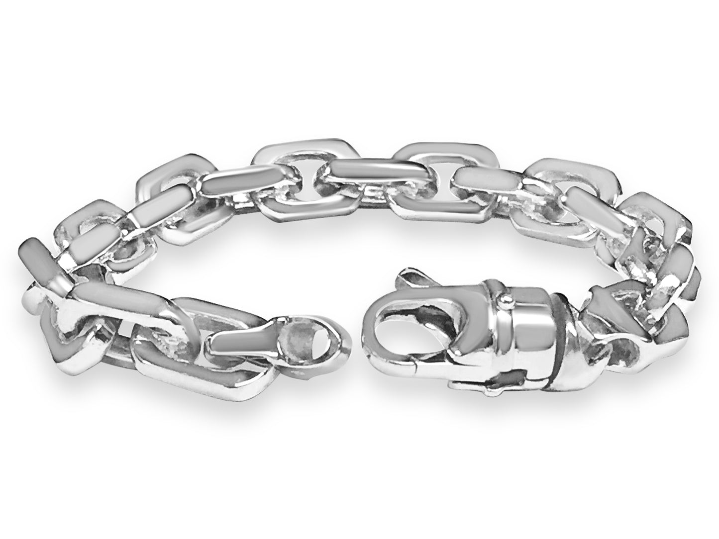 Handmade Solid Gold Fancy Rolo Bracelet , 11mm