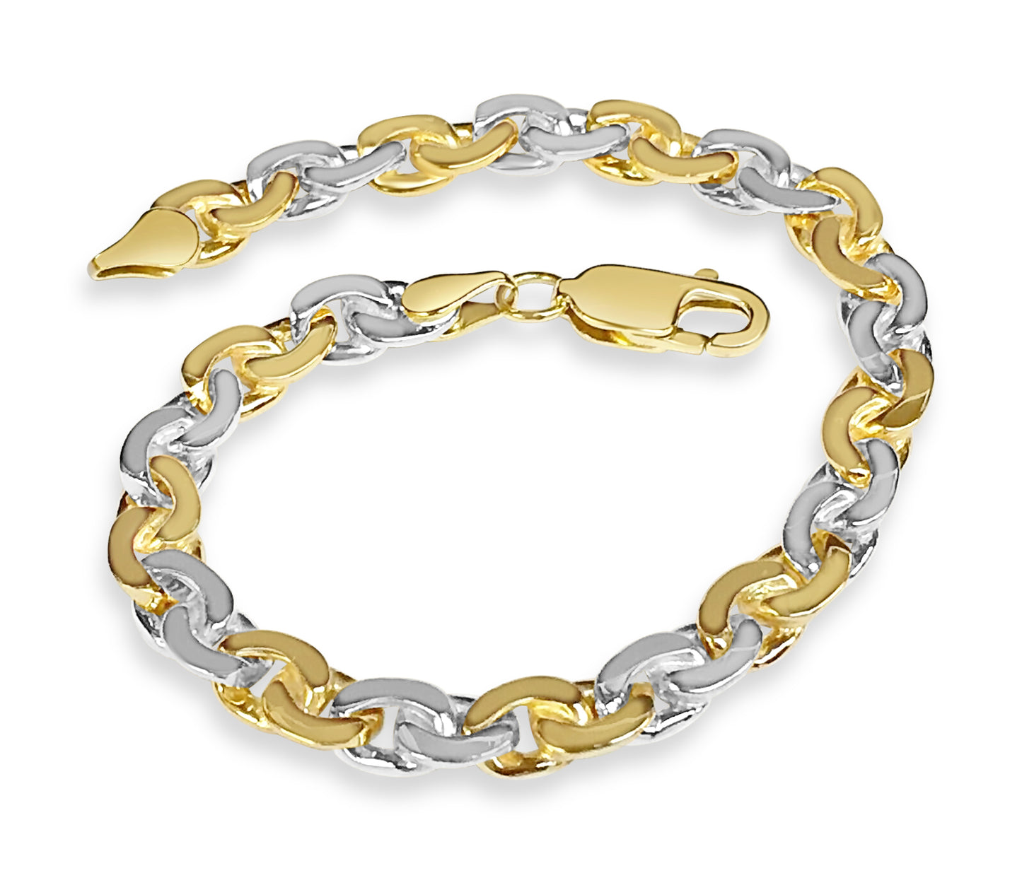 Handmade Solid Gold Infinity Bracelet , 7mm