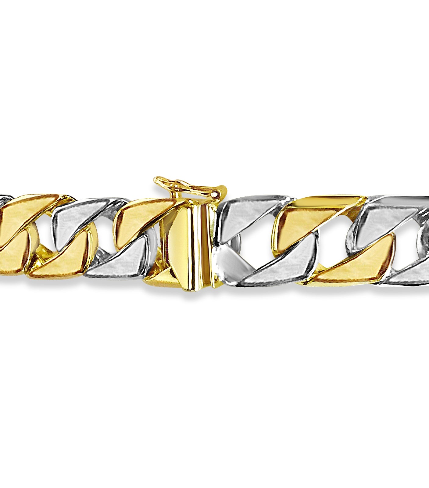 Handmade Solid Gold Curb Bracelet , 14mm
