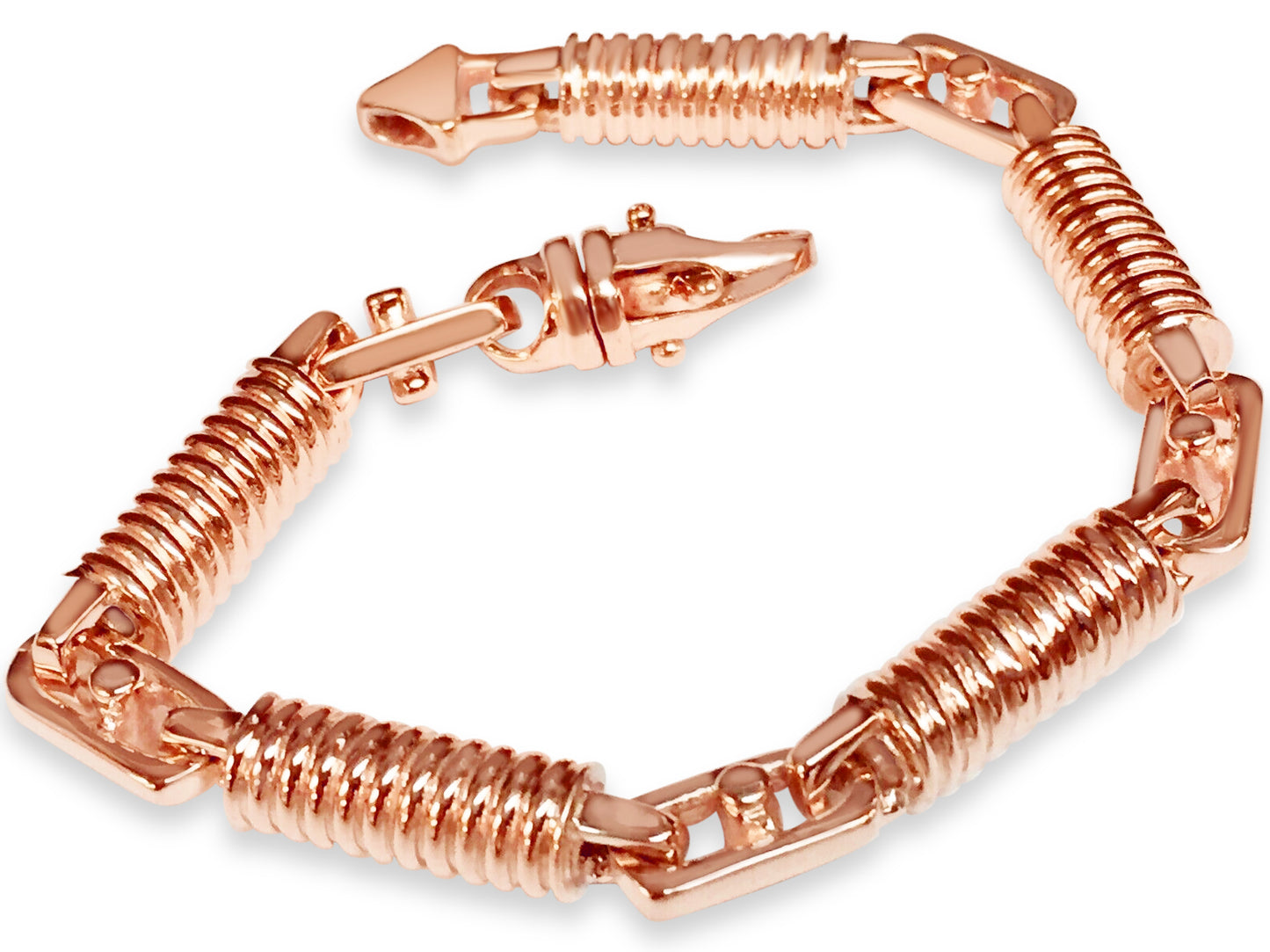Handmade Solid Gold Spiral Tube Bracelet , 8mm