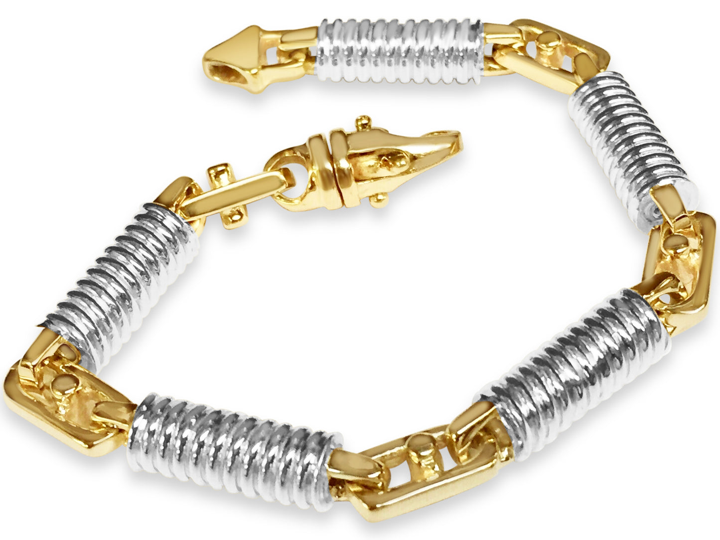 Handmade Solid Gold Spiral Tube Bracelet , 8mm