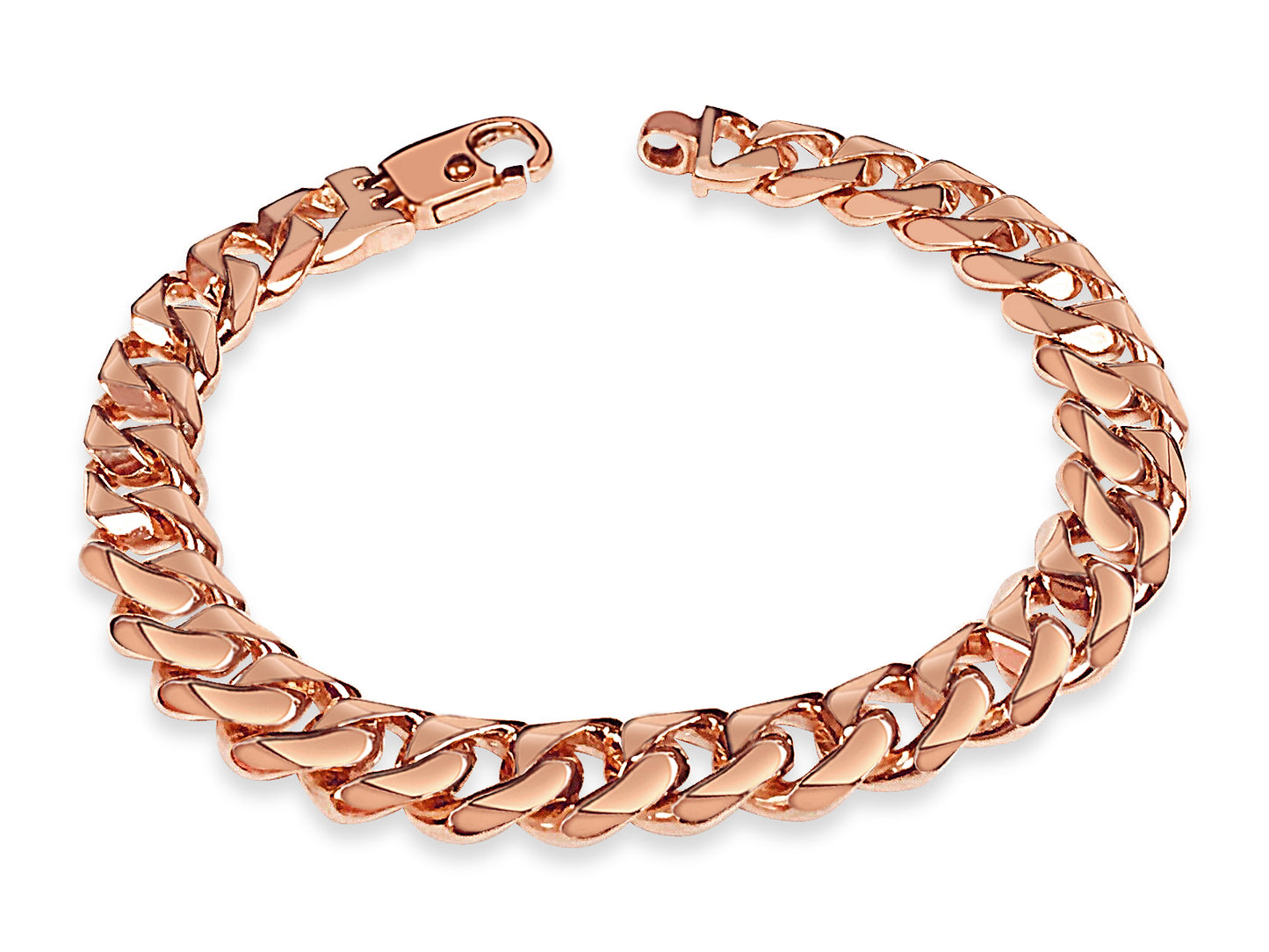 Handmade Solid Gold Curb Bracelet , 11mm