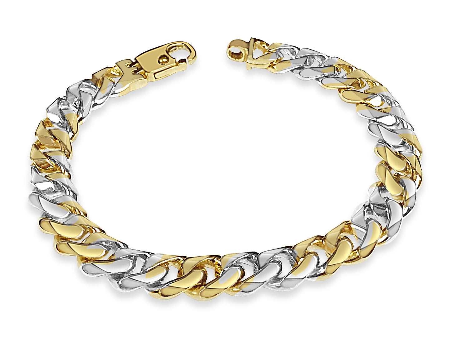 Handmade Solid Gold Curb Bracelet , 11mm