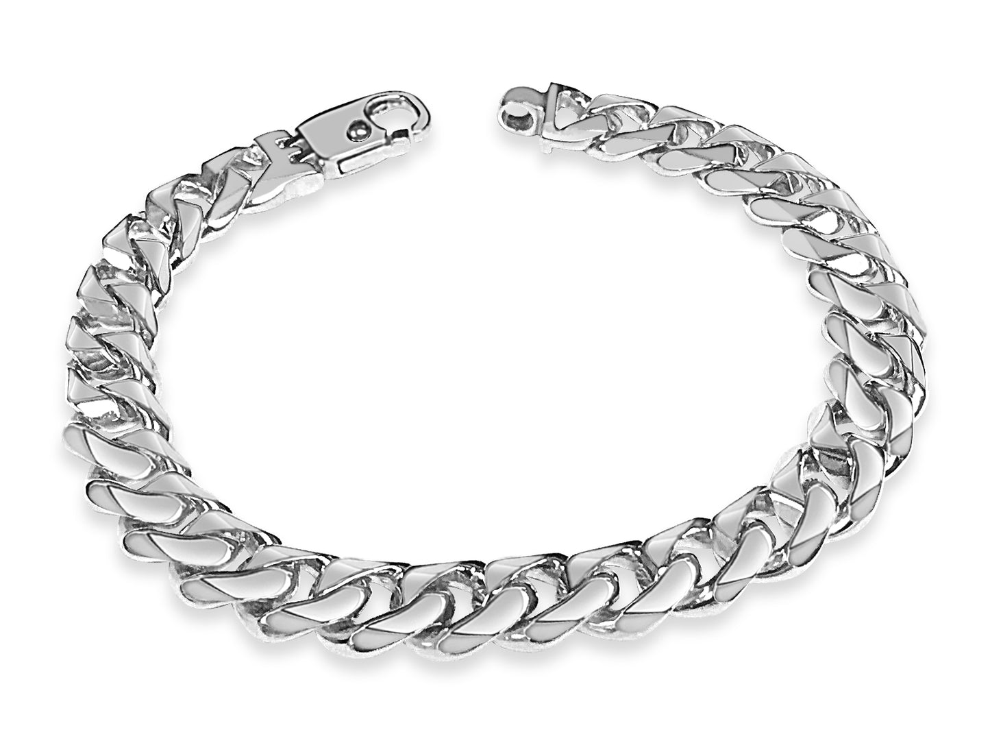Handmade Solid Gold Curb Bracelet , 11mm