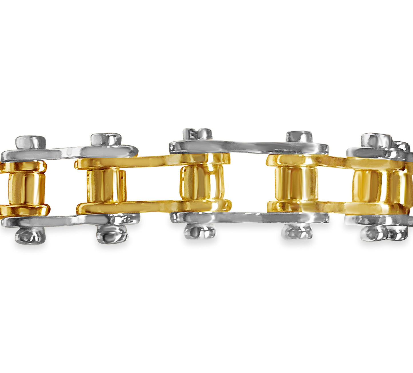 Handmade Solid Gold Motorcycle/Bike Chain Bracelet , 14mm