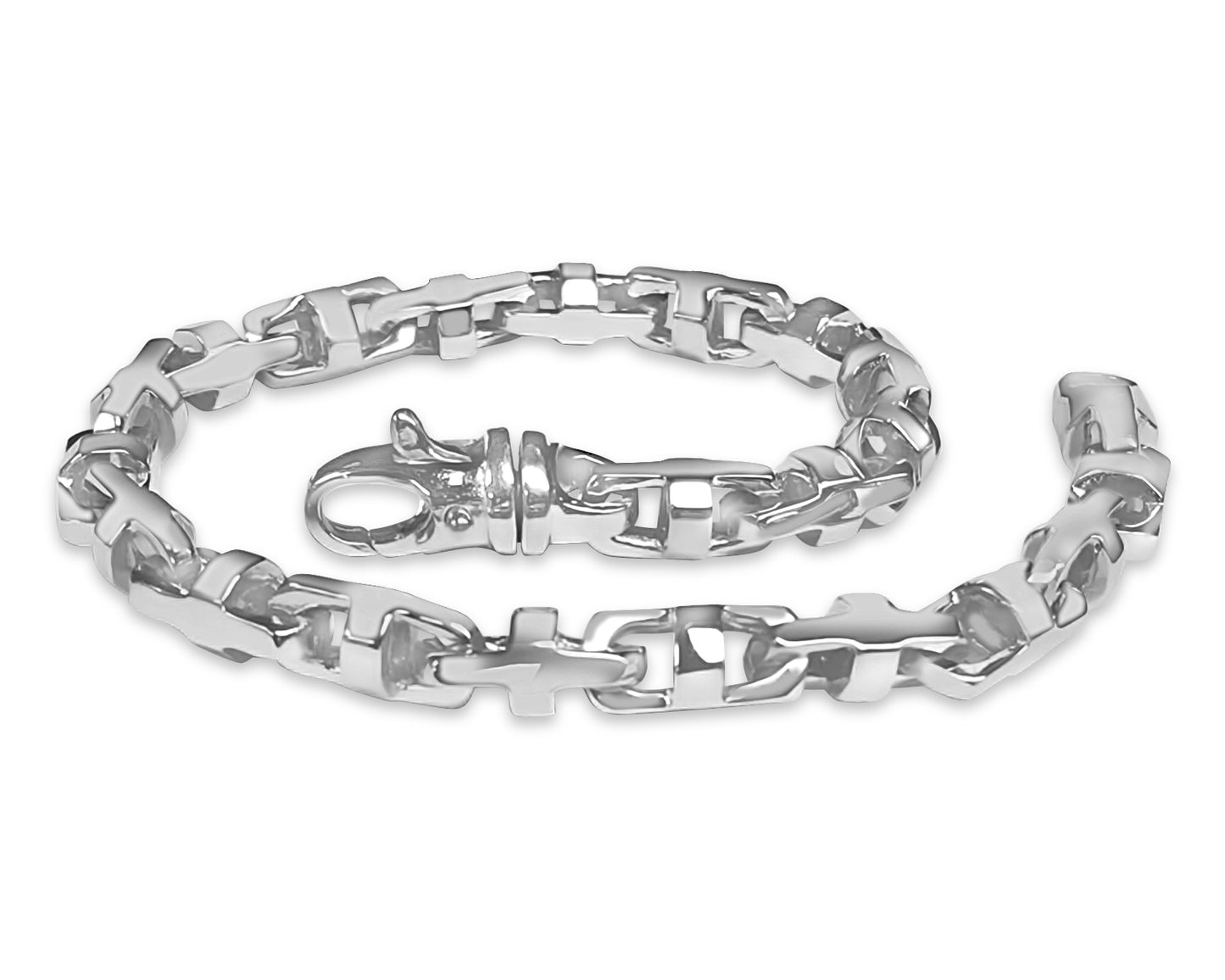 Handmade Solid Gold Anchor Mariner Bracelet , 7mm