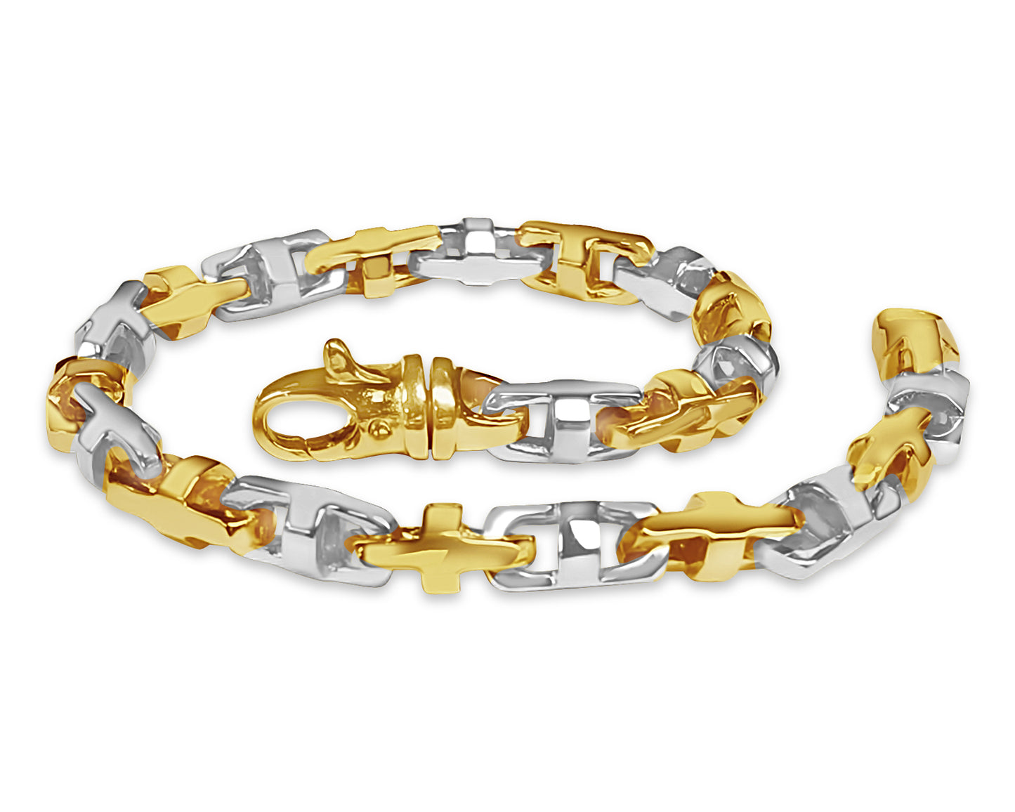 Handmade Solid Gold Anchor Mariner Bracelet , 7mm