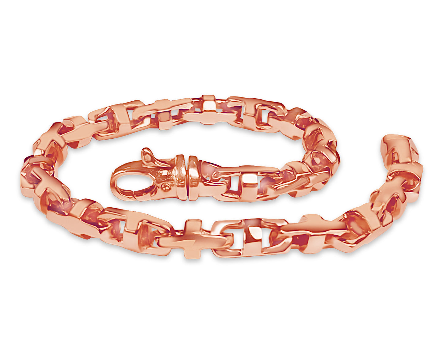 Handmade Solid Gold Anchor Mariner Bracelet , 7mm